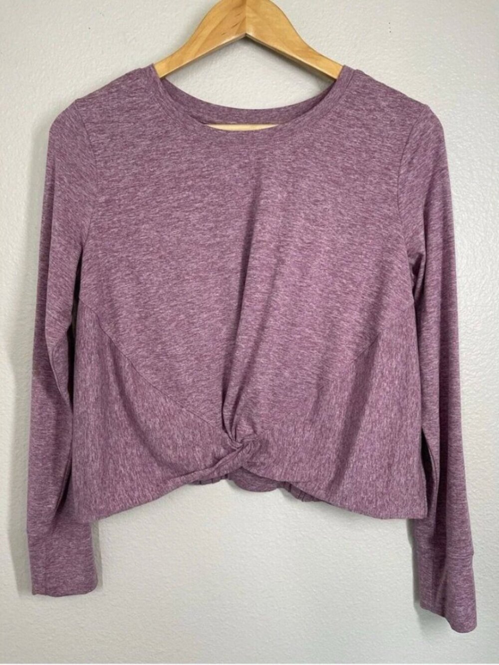 Yogalicious🌸 Sz S Crop Top Purple* Mauve Space Dye* Twist-Front - Picture 6 of 13